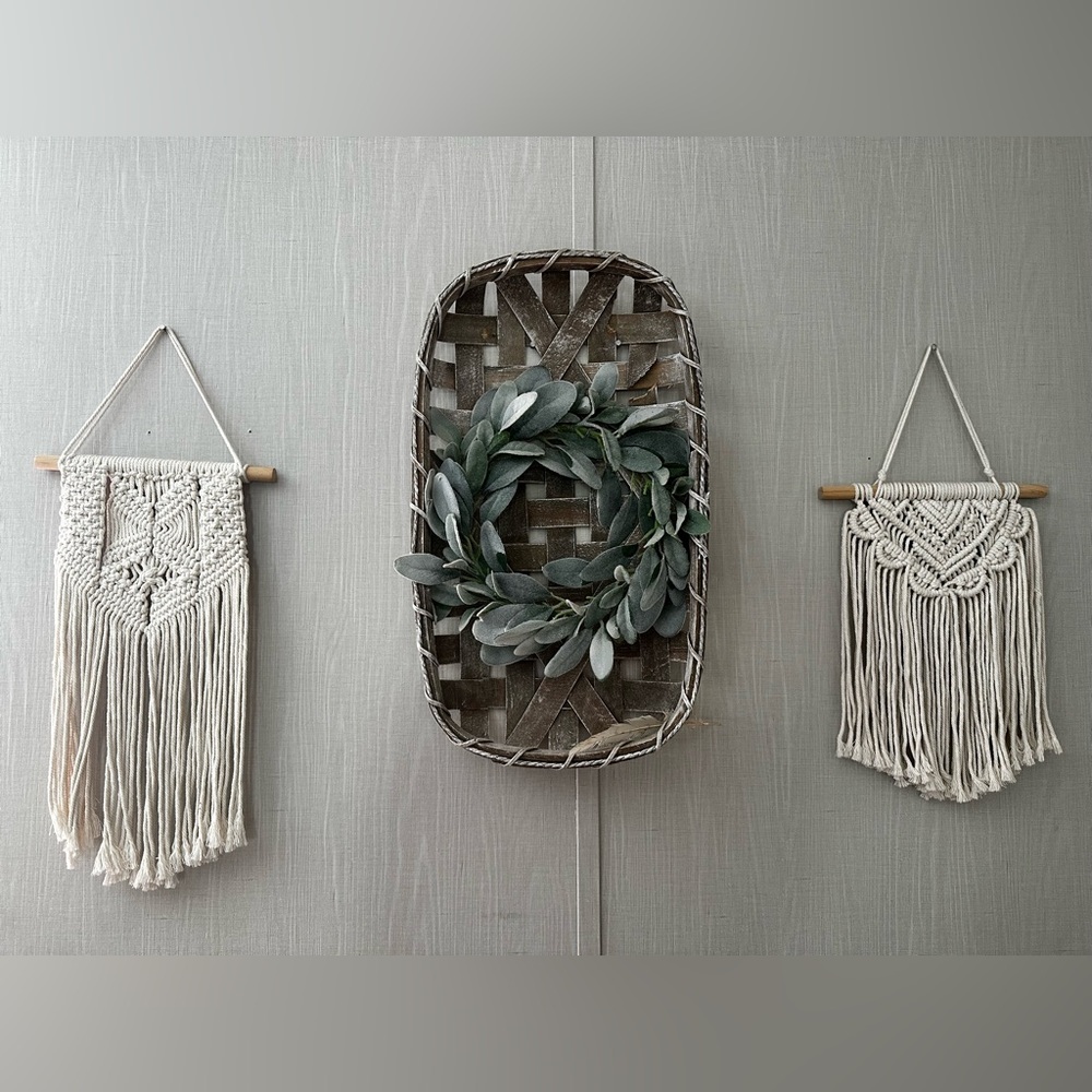 Rustic Woven Wall Basket with Greenery